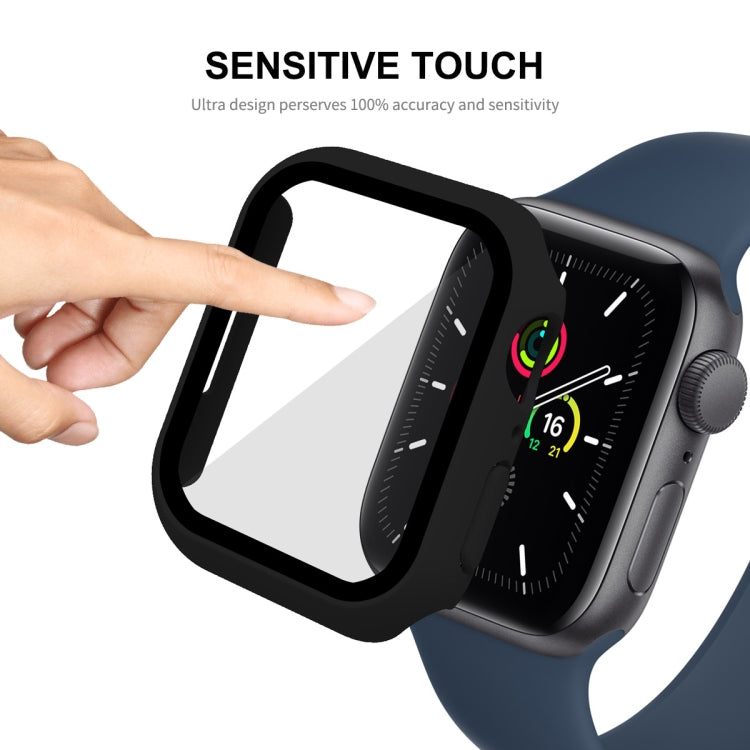 ENKAY Hat-Prince 2 in 1 PC Frame + 9H Tempered Glass Protector Full Coverage Case For Apple Watch Series 8 / 7 45mm(Black) - Watch Cases by ENKAY | Online Shopping South Africa | PMC TechLife | Buy Now Pay Later Mobicred
