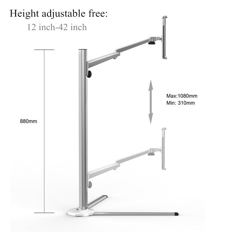 UP-6S Floor-standing Lazy Three-legged Liftable Stand  for 3.5-13 inch Mobile Phones and Tablets - Lazy Bracket by PMC TechLife | Online Shopping South Africa | PMC TechLife