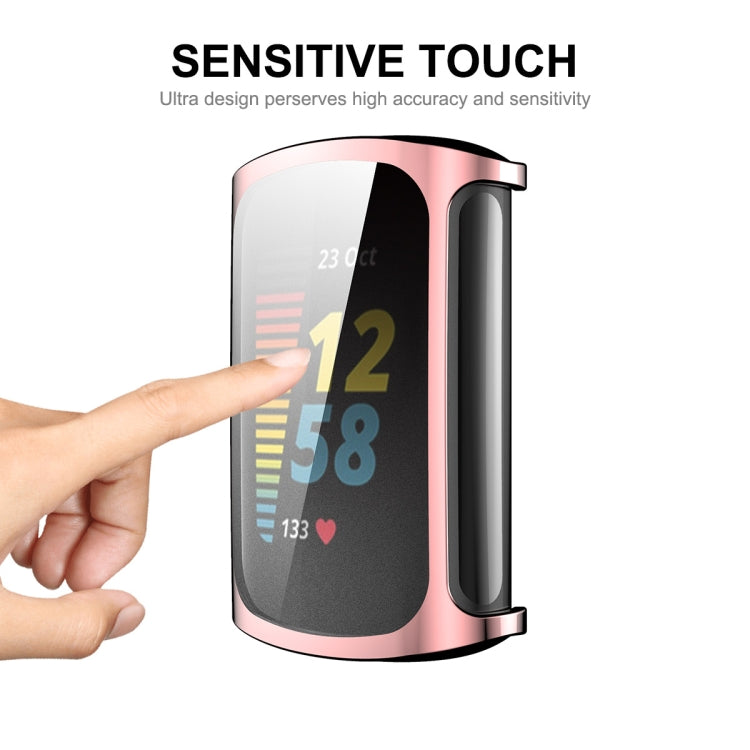 For Fitbit Charge 5/ Charge 6 ENKAY Hat-Prince Full Coverage Electroplated Soft TPU Case Scratch Resistant Cover(Pink) - free shipping - PMC TechLife - Order now!