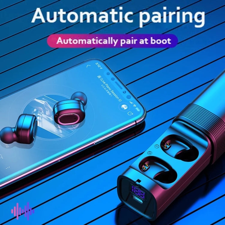 T&G TG909 TWS In-Ear Mini Dual Channel Stereo Bluetooth Earphones with LED Display(Black Silver) - Bluetooth Earphone by T&G | Online Shopping South Africa | PMC TechLife | Buy Now Pay Later Mobicred
