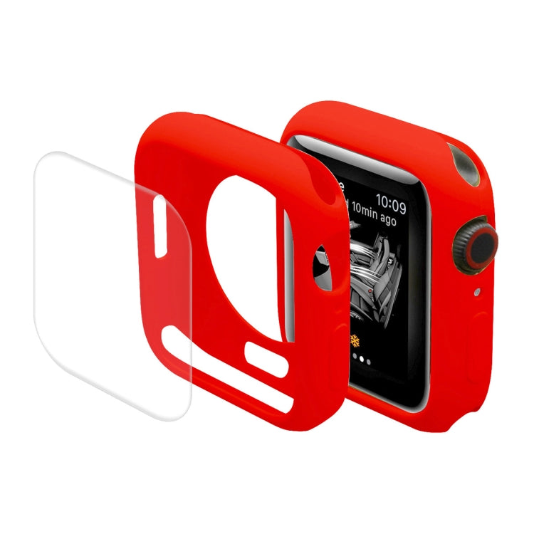 ENKAY Hat-Prince Protective TPU Watch Case + Full Coverage PET Screen Protector Film For Apple Watch Series 8 / 7 41mm(Red) - free shipping - PMC TechLife - Order now!