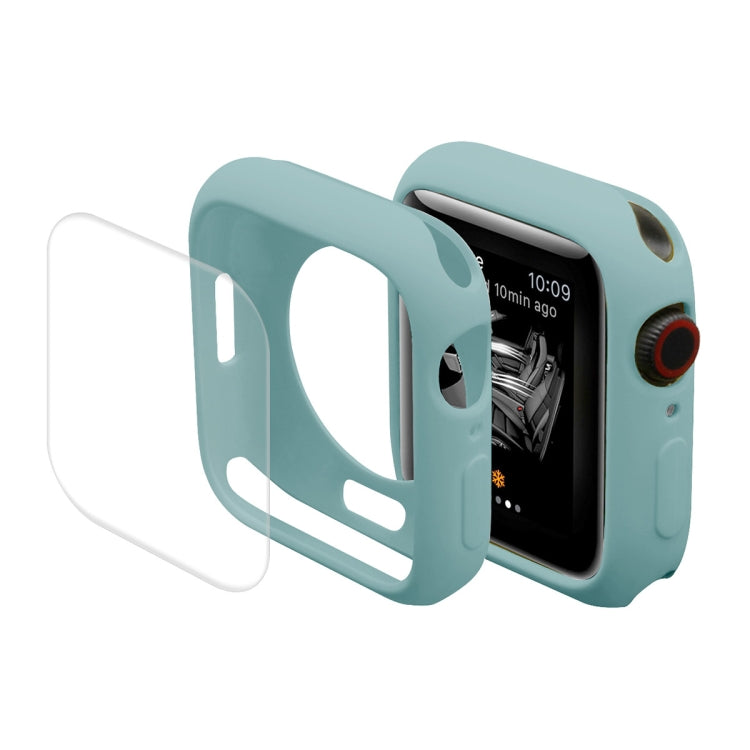 ENKAY Hat-Prince Protective TPU Watch Case + Full Coverage PET Screen Protector Film For Apple Watch Series 8 / 7 41mm(Green) - Watch Cases by ENKAY | Online Shopping South Africa | PMC TechLife | Buy Now Pay Later Mobicred