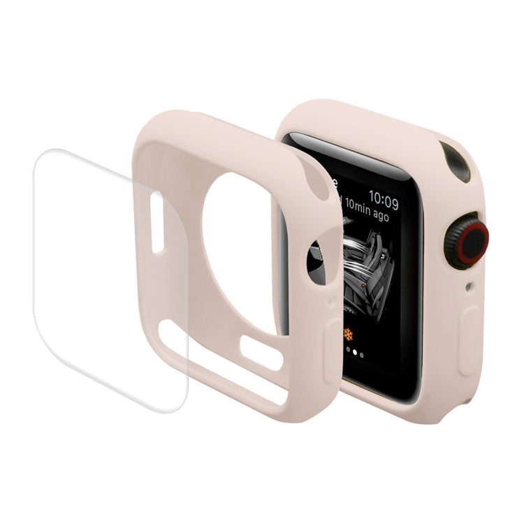 ENKAY Hat-Prince Protective TPU Watch Case + Full Coverage PET Screen Protector Film For Apple Watch Series 8 / 7 45mm(Pink) - Watch Cases by ENKAY | Online Shopping South Africa | PMC TechLife | Buy Now Pay Later Mobicred