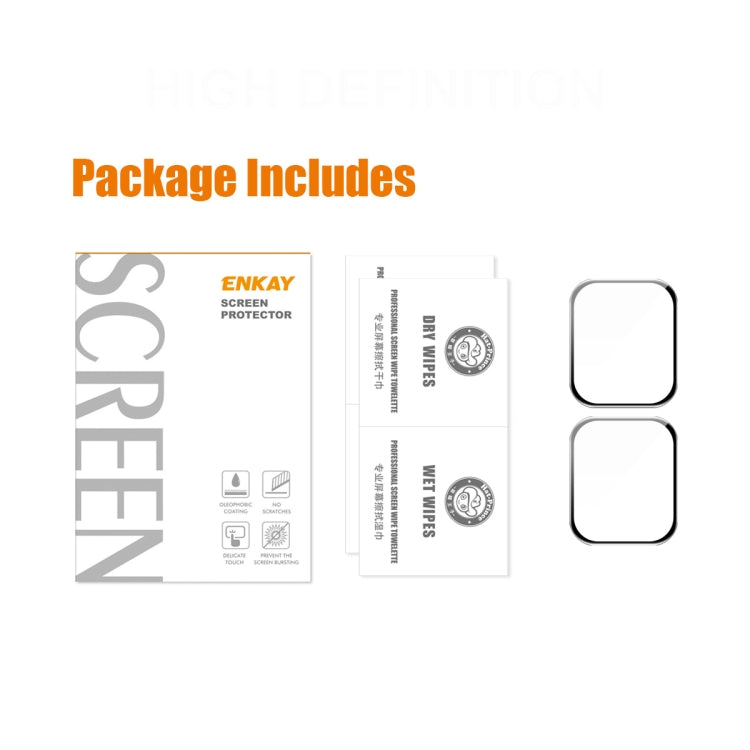 2 PCS ENKAY Hat-Prince 3D Curved Edge Full Coverage Full Tempered Glass HD Screen Protector Film For Apple Watch Series 7 41mm(Transparent) - free shipping - PMC TechLife - Order now!