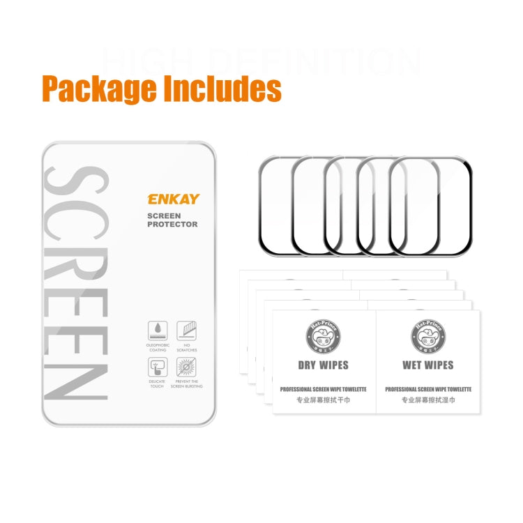 5 PCS ENKAY Hat-Prince 3D Curved Edge Full Coverage Full Tempered Glass HD Screen Protector Film For Apple Watch Series 7 41mm(Black) - Screen Protector by ENKAY | Online Shopping South Africa | PMC TechLife | Buy Now Pay Later Mobicred