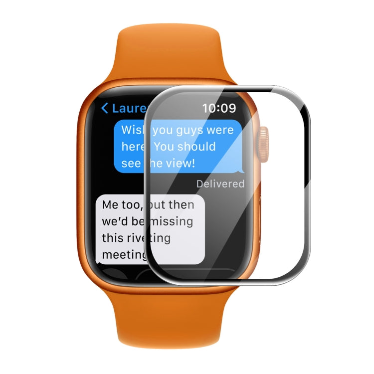 1 PC ENKAY Hat-Prince 3D Curved Edge Full Coverage Full Tempered Glass HD Screen Protector Film For Apple Watch Series 7 45mm(Black) - Screen Protector by ENKAY | Online Shopping South Africa | PMC TechLife | Buy Now Pay Later Mobicred