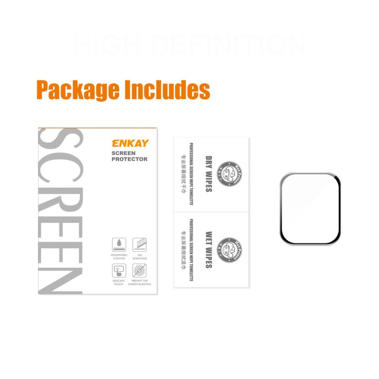 1 PC ENKAY Hat-Prince 3D Curved Edge Full Coverage Full Tempered Glass HD Screen Protector Film For Apple Watch Series 7 45mm(Black) - Screen Protector by ENKAY | Online Shopping South Africa | PMC TechLife | Buy Now Pay Later Mobicred