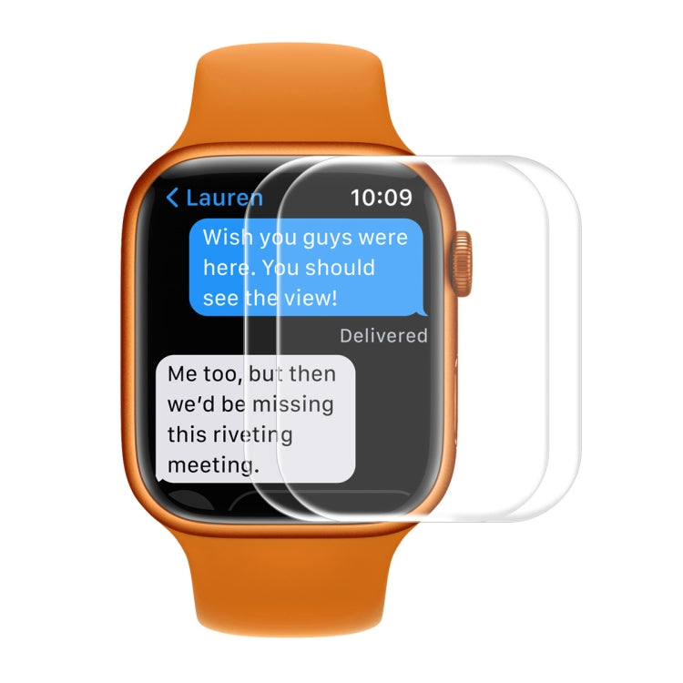 2 PCS ENKAY Hat-Prince 3D Curved Edge Full Coverage Full Tempered Glass HD Screen Protector Film For Apple Watch Series 7 45mm(Transparent) - Others by ENKAY | Online Shopping South Africa | PMC TechLife | Buy Now Pay Later Mobicred