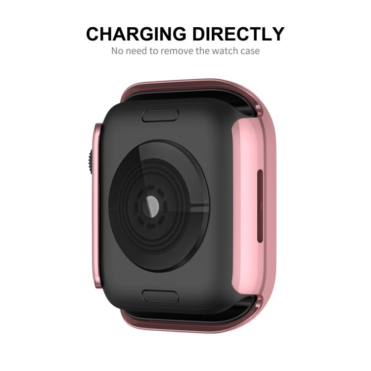 ENKAY Hat-Prince Electroplate PC Diamond Watch Case + Full Coverage Curved PET Screen Protector Film For Apple Watch Series 8 / 7 45mm(Rose Gold) - Watch Cases by ENKAY | Online Shopping South Africa | PMC TechLife | Buy Now Pay Later Mobicred
