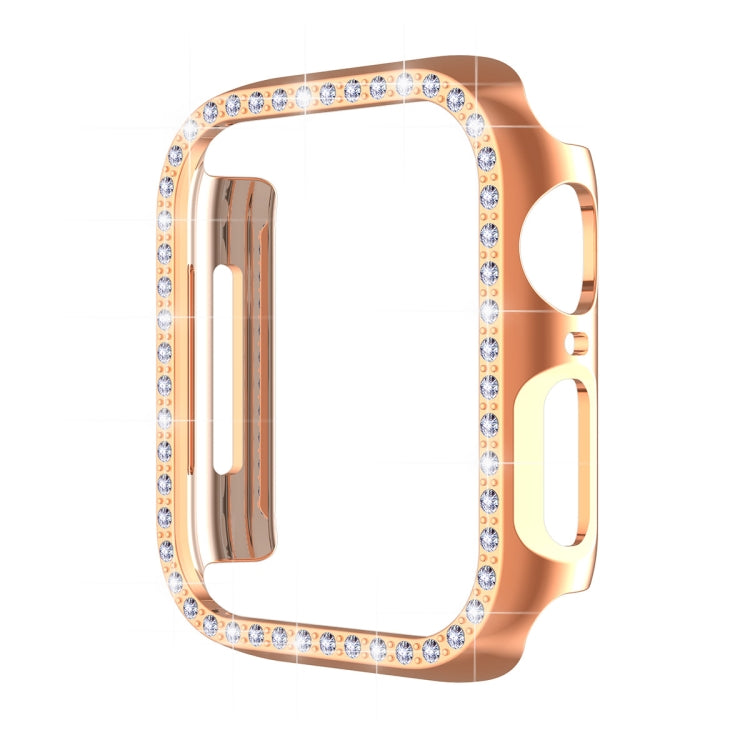 ENKAY Hat-Prince Electroplate PC Diamond Watch Case + Full Coverage Curved PET Screen Protector Film For Apple Watch Series 8 / 7 41mm(Rose Gold) - Watch Cases by ENKAY | Online Shopping South Africa | PMC TechLife | Buy Now Pay Later Mobicred