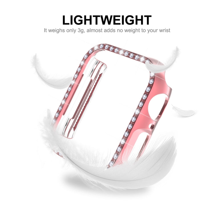 ENKAY Hat-Prince Electroplate PC Diamond Watch Case + Full Coverage Curved PET Screen Protector Film For Apple Watch Series 8 / 7 41mm(Transparent) - Watch Cases by ENKAY | Online Shopping South Africa | PMC TechLife | Buy Now Pay Later Mobicred
