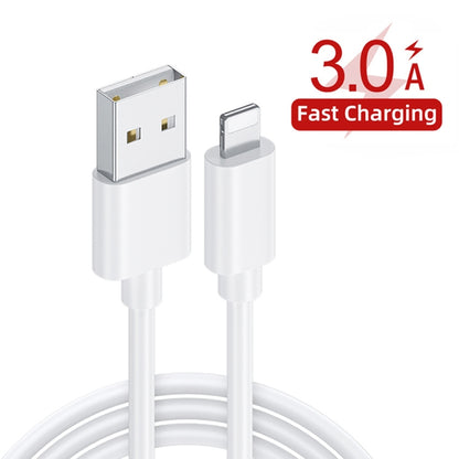 PD25W USB-C / Type-C + QC3.0 USB Dual Ports Fast Charger with USB to 8 Pin Data Cable, EU Plug(White) - USB Charger by PMC Jewellery | Online Shopping South Africa | PMC Jewellery | Buy Now Pay Later Mobicred