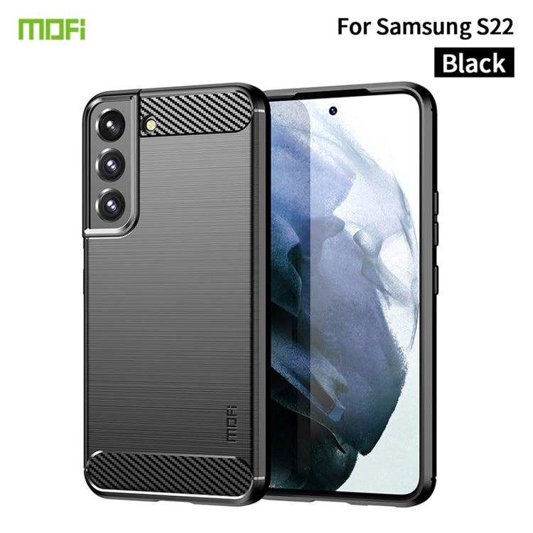 For Samsung Galaxy S22 5G MOFI Gentleness Series Brushed Texture Carbon Fiber Soft TPU Case(Black) - Galaxy S22 5G Cases by MOFI | Online Shopping South Africa | PMC TechLife | Buy Now Pay Later Mobicred