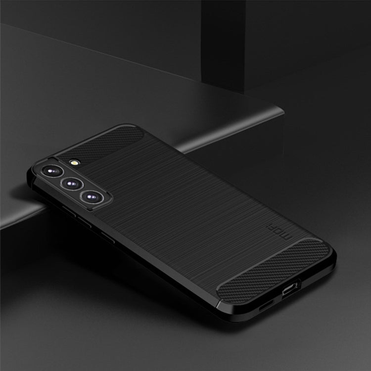 For Samsung Galaxy S22+ 5G MOFI Gentleness Series Brushed Texture Carbon Fiber Soft TPU Case(Black) - Galaxy S22+ 5G Cases by MOFI | Online Shopping South Africa | PMC TechLife | Buy Now Pay Later Mobicred