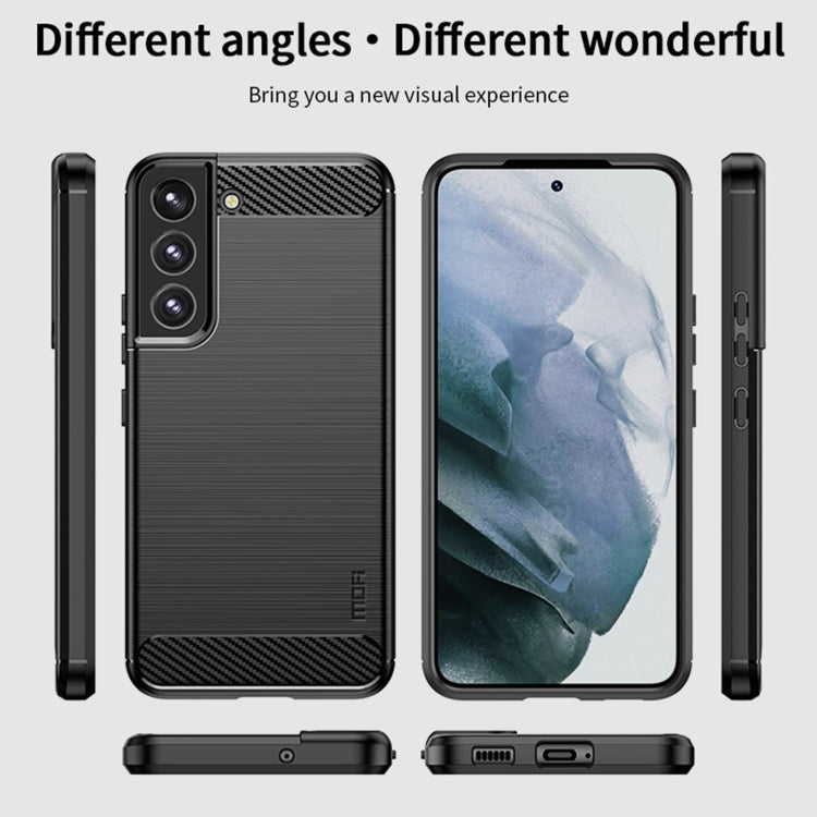 For Samsung Galaxy S22+ 5G MOFI Gentleness Series Brushed Texture Carbon Fiber Soft TPU Case(Black) - Galaxy S22+ 5G Cases by MOFI | Online Shopping South Africa | PMC TechLife | Buy Now Pay Later Mobicred
