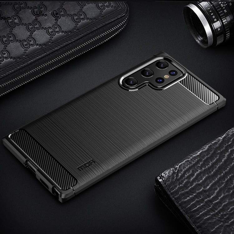 For Samsung Galaxy S22 Ultra 5G MOFI Gentleness Series Brushed Texture Carbon Fiber Soft TPU Case(Black) - Galaxy S22 Ultra 5G Cases by MOFI | Online Shopping South Africa | PMC TechLife | Buy Now Pay Later Mobicred