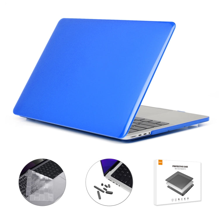 ENKAY Hat-Prince 3 in 1 Crystal Laptop Protective Case + TPU Keyboard Film + Anti-dust Plugs Set for MacBook Pro 16.2 inch A2485 2021/A2880 2023, Version:EU Version(Dark Blue) - free shipping - PMC TechLife - Order now!