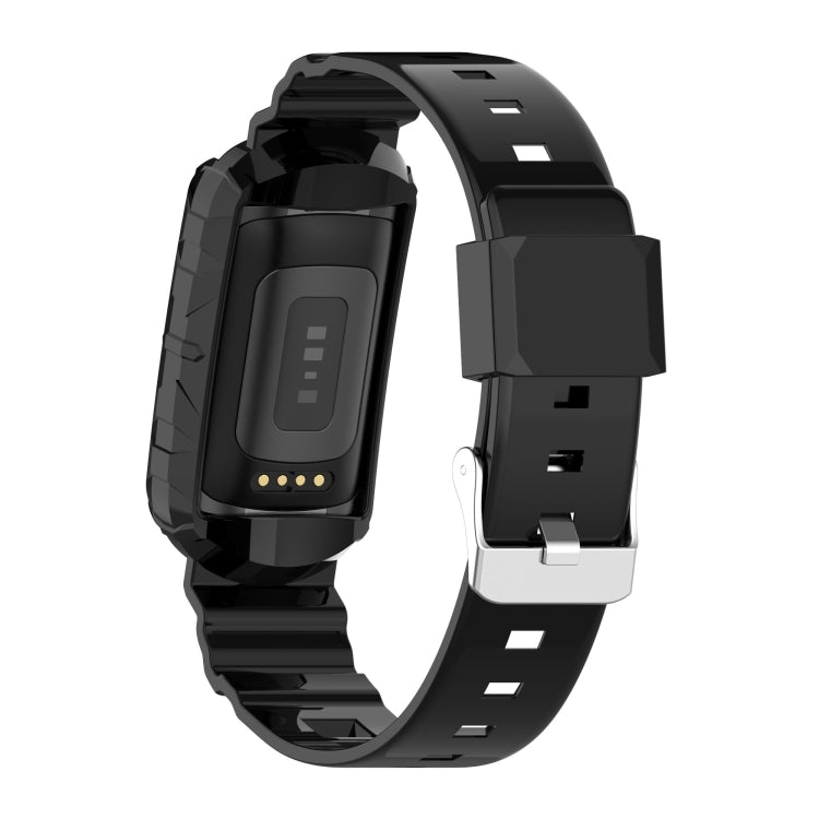 For Fitbit Charge 4 SE Silicone One Body Armor Watch Band(Black) - Watch Bands by PMC TechLife | Online Shopping South Africa | PMC TechLife | Buy Now Pay Later Mobicred