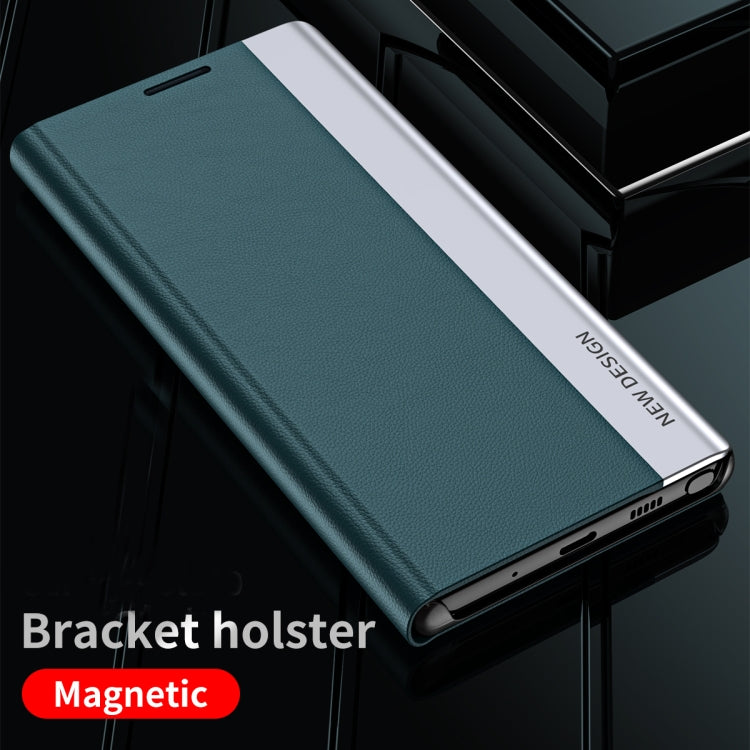 For Samsung Galaxy S22 Ultra 5G Side Electroplated Magnetic Ultra-Thin Horizontal Flip Leather Case with Holder(Pink) - free shipping - PMC TechLife - Order now!