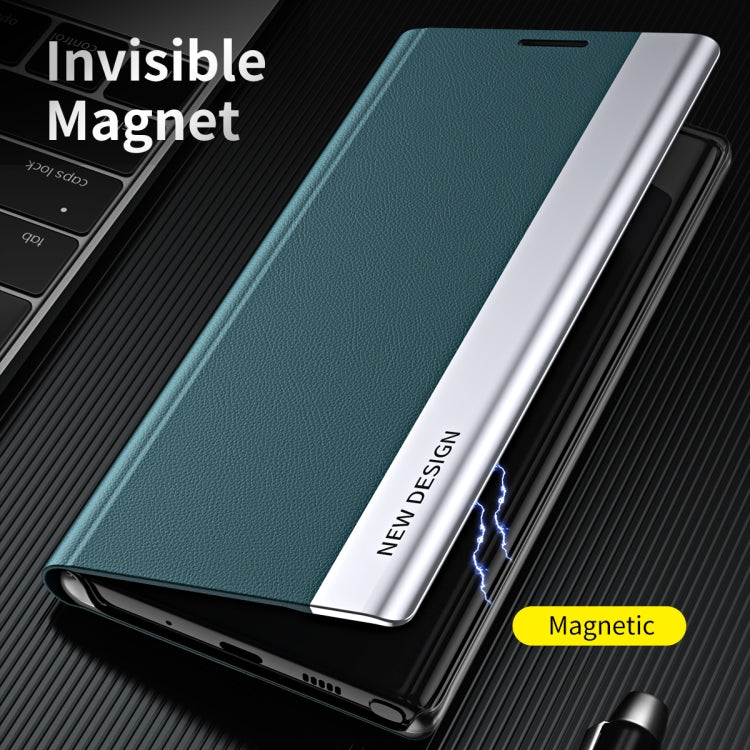 For Samsung Galaxy S22 Ultra 5G Side Electroplated Magnetic Ultra-Thin Horizontal Flip Leather Case with Holder(Pink) - free shipping - PMC TechLife - Order now!