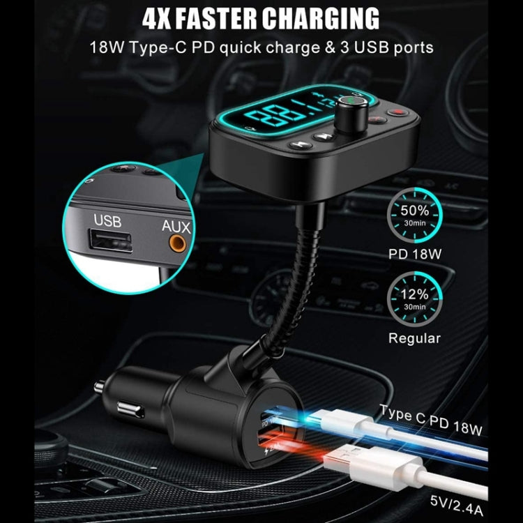 T67 Bluetooth 5.0 Car MP3 Music Player FM Modulator Transmitter Wireless AUX Adapter Hands-free - Bluetooth Car Kits by PMC TechLife | Online Shopping South Africa | PMC TechLife
