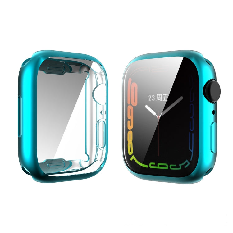 For Apple Watch Series 8 / 7 45mm ENKAY Hat-Prince Electroplated TPU Case(Cyan) - Watch Cases by ENKAY | Online Shopping South Africa | PMC TechLife | Buy Now Pay Later Mobicred