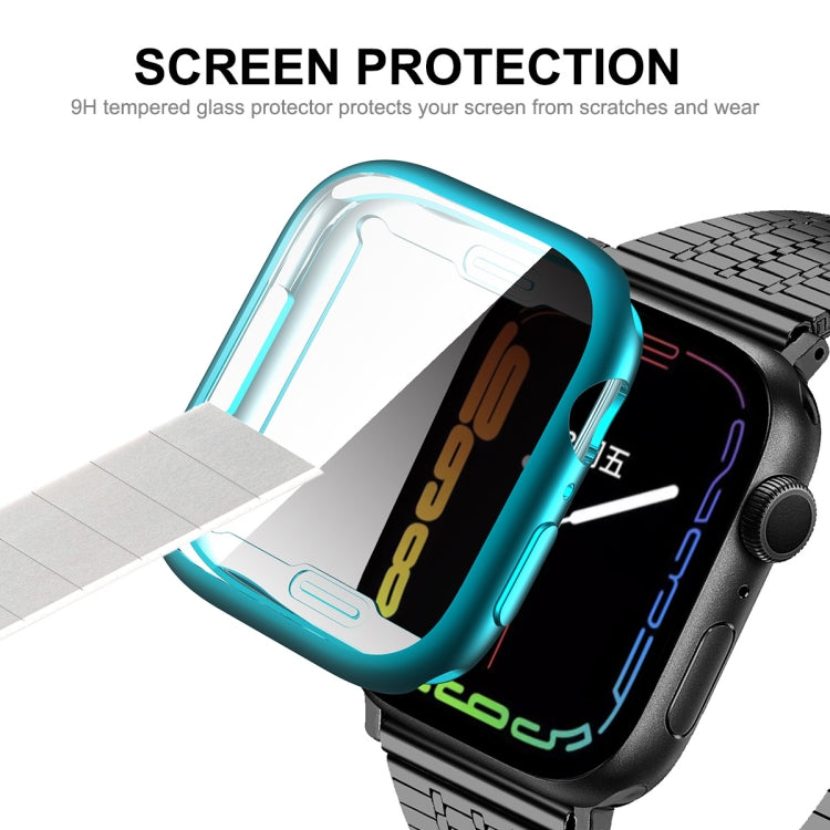 For Apple Watch Series 8 / 7 45mm ENKAY Hat-Prince Electroplated TPU Case(Cyan) - Watch Cases by ENKAY | Online Shopping South Africa | PMC TechLife | Buy Now Pay Later Mobicred