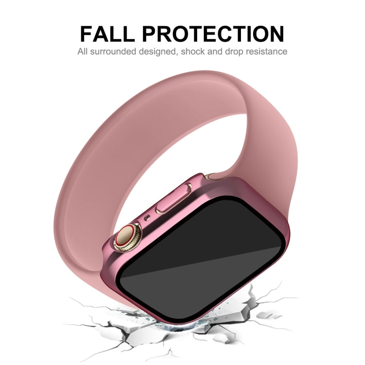 For Apple Watch Series 8 / 7 41mm ENKAY Hat-Prince 2 in 1 PC Frame + 9H Tempered Glass Case(Pink) - Watch Cases by ENKAY | Online Shopping South Africa | PMC TechLife | Buy Now Pay Later Mobicred