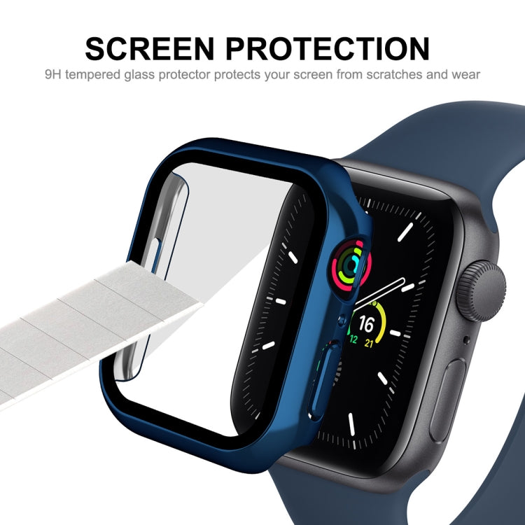 For Apple Watch Series 8 / 7 41mm ENKAY Hat-Prince 2 in 1 PC Frame + 9H Tempered Glass Case(Royal Blue) - Watch Cases by ENKAY | Online Shopping South Africa | PMC TechLife | Buy Now Pay Later Mobicred