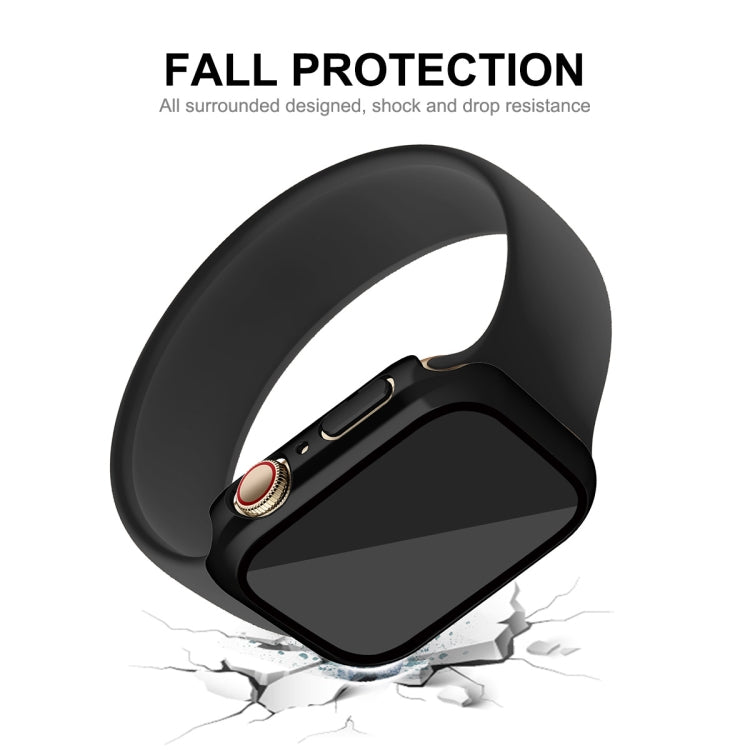 For Apple Watch Series 8 / 7 45mm ENKAY Hat-Prince 2 in 1 PC Frame + 9H Tempered Glass Case(Black) - free shipping - PMC TechLife - Order now!