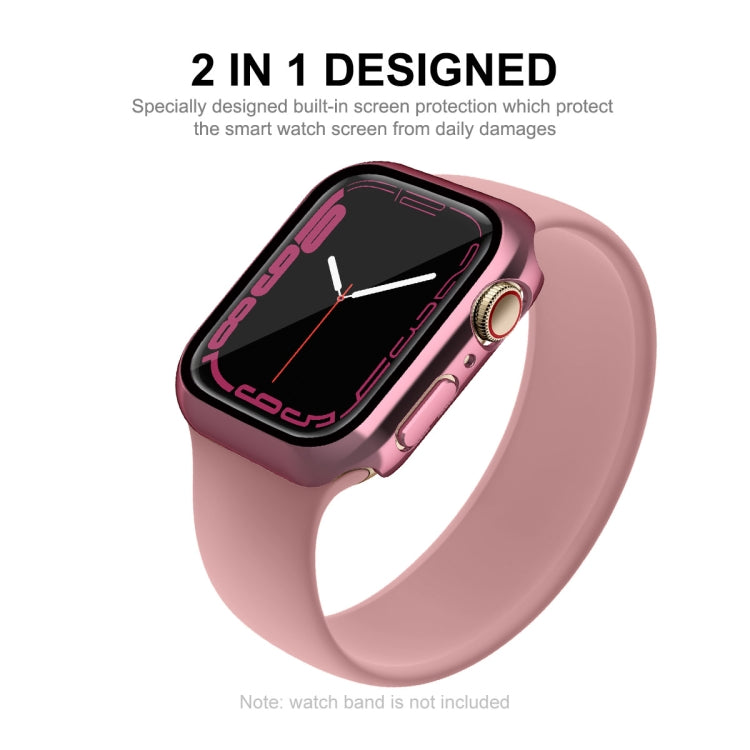 For Apple Watch Series 8 / 7 45mm ENKAY Hat-Prince 2 in 1 PC Frame + 9H Tempered Glass Case(Rose Gold) - free shipping - PMC TechLife - Order now!
