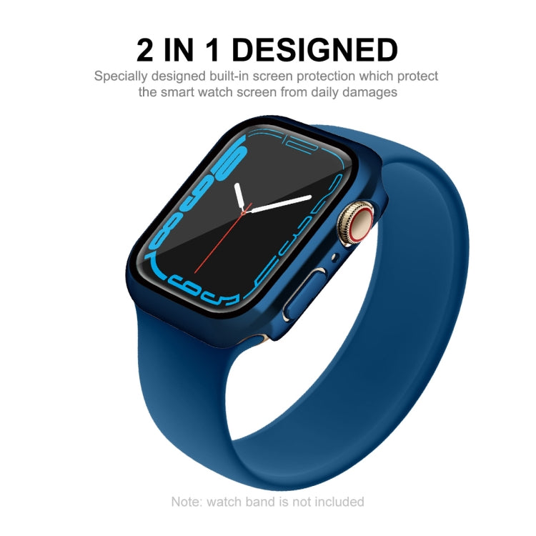 For Apple Watch Series 8 / 7 45mm ENKAY Hat-Prince 2 in 1 PC Frame + 9H Tempered Glass Case(Royal Blue) - Watch Cases by ENKAY | Online Shopping South Africa | PMC TechLife | Buy Now Pay Later Mobicred