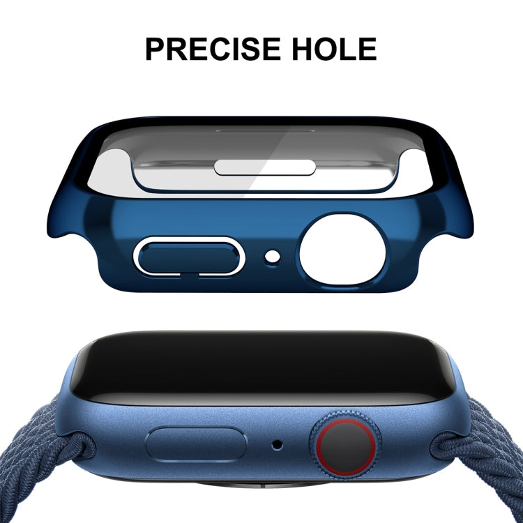 For Apple Watch Series 8 / 7 45mm ENKAY Hat-Prince 2 in 1 PC Frame + 9H Tempered Glass Case(Royal Blue) - Watch Cases by ENKAY | Online Shopping South Africa | PMC TechLife | Buy Now Pay Later Mobicred