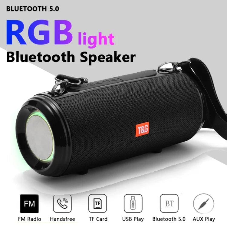 T&G TG537 RGB Light Portable Waterproof Bluetooth Speaker Supports FM / TF Card(Blue) - Desktop Speaker by T&G | Online Shopping South Africa | PMC Jewellery