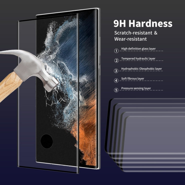 For Samsung Galaxy S22 Ultra 2pcs ENKAY 3D Curved Hot Bending Tempered Glass Full Film, Hole Unlock - Galaxy S22 Ultra 5G Tempered Glass by ENKAY | Online Shopping South Africa | PMC TechLife | Buy Now Pay Later Mobicred