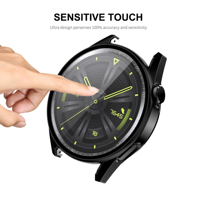 For Huawei Watch GT 3 46mm ENKAY Matte PC Frame + Tempered Glass Protector Case(Silver) - free shipping - PMC TechLife - Order now!