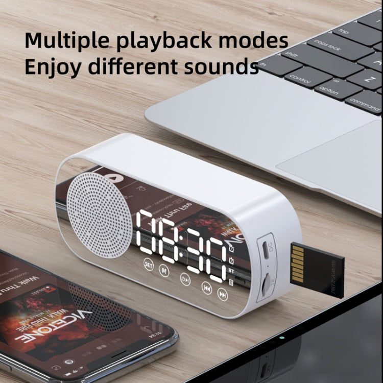 Z7 Digital Bluetooth 5.0 Speaker Multi-function Mirror Alarm Clock FM Radio(Pink) - Desktop Speaker by PMC TechLife | Online Shopping South Africa | PMC TechLife