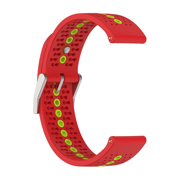 For Samsung Galaxy Watch4 40mm Two-Color Silicone Breathable Watch Band(Red+Green) - Watch Bands by PMC TechLife | Online Shopping South Africa | PMC TechLife | Buy Now Pay Later Mobicred