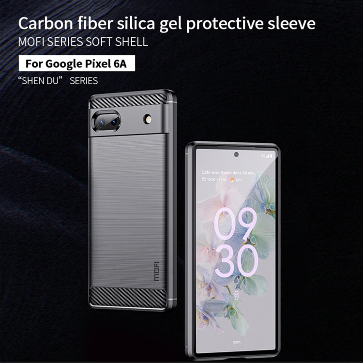 For Google Pixel 6A MOFI Gentleness Brushed Carbon Fiber Soft TPU Case(Blue) - Google Cases by MOFI | Online Shopping South Africa | PMC TechLife | Buy Now Pay Later Mobicred