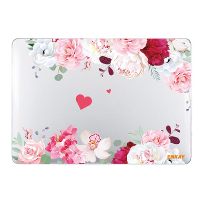 ENKAY Flower Series Pattern Laotop Protective Crystal Case For MacBook Pro 13.3 inch A1706 / A1708 / A1989 / A2159(Peony) - MacBook Pro Cases by ENKAY | Online Shopping South Africa | PMC Jewellery