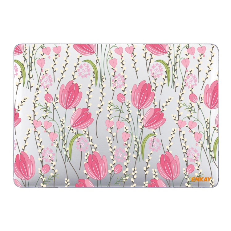 ENKAY Flower Series Pattern Laotop Protective Crystal Case For MacBook Pro 13.3 inch A1706 / A1708 / A1989 / A2159(Tulips) - MacBook Pro Cases by ENKAY | Online Shopping South Africa | PMC Jewellery