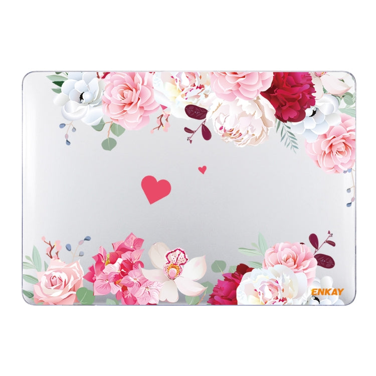 ENKAY Flower Series Pattern Laotop Protective Crystal Case For MacBook Air 13.3 inch A1932 / A2179 / A2337(Peony) - MacBook Air Cases by ENKAY | Online Shopping South Africa | PMC TechLife | Buy Now Pay Later Mobicred