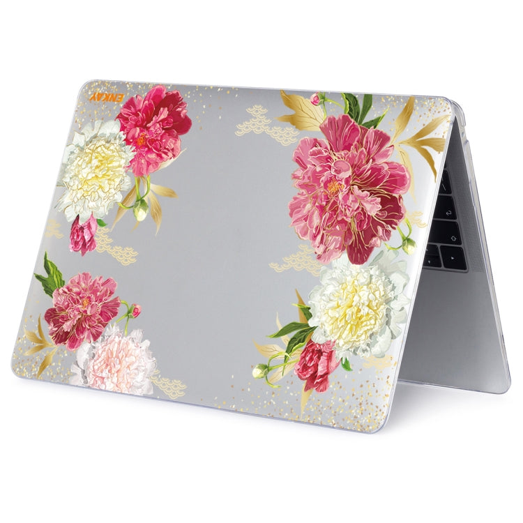 ENKAY Flower Series Pattern Laotop Protective Crystal Case For MacBook Air 13.3 inch A1932 / A2179 / A2337(Paeonia) - MacBook Air Cases by ENKAY | Online Shopping South Africa | PMC TechLife