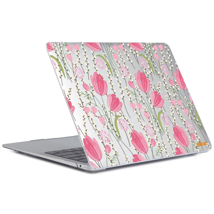 ENKAY Flower Series Pattern Laotop Protective Crystal Case For MacBook Air 13.3 inch A1932 / A2179 / A2337(Tulips) - MacBook Air Cases by ENKAY | Online Shopping South Africa | PMC Jewellery