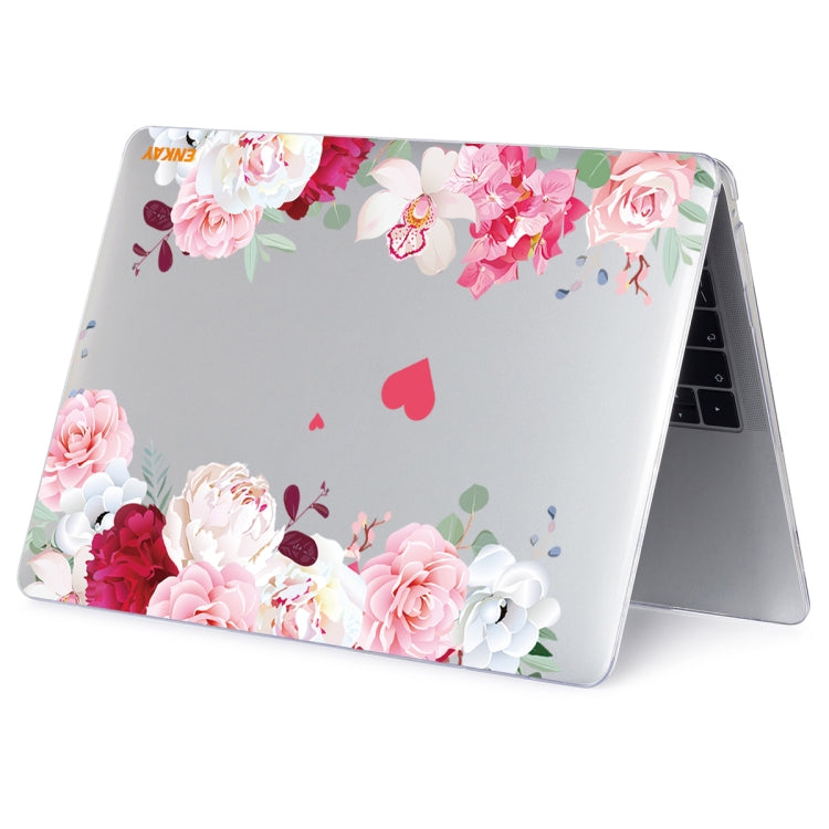 ENKAY Flower Series Pattern Laotop Protective Crystal Case For MacBook Pro 14.2 inch A2442 (2021)(Peony) - MacBook Pro Cases by ENKAY | Online Shopping South Africa | PMC TechLife | Buy Now Pay Later Mobicred