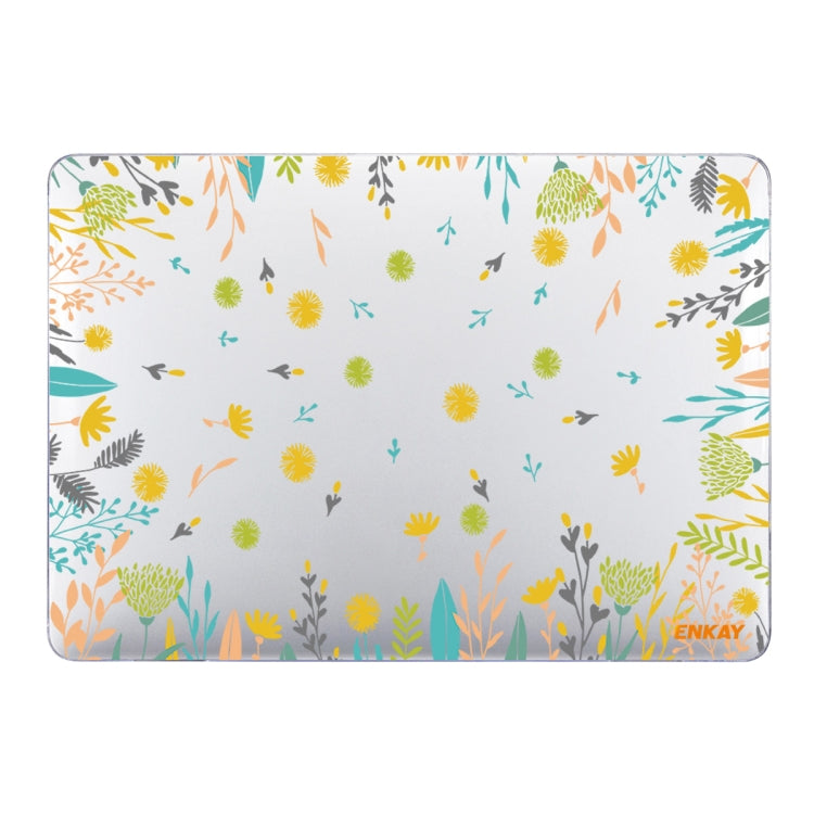 ENKAY Flower Series Pattern Laotop Protective Crystal Case For MacBook Pro 14.2 inch A2442 (2021)(Dandelion) - MacBook Pro Cases by ENKAY | Online Shopping South Africa | PMC TechLife