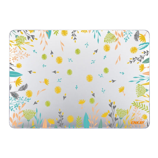 ENKAY Flower Series Pattern Laotop Protective Crystal Case For MacBook Pro 15.4 inch A1707 / A1990(Dandelion) - MacBook Pro Cases by ENKAY | Online Shopping South Africa | PMC Jewellery