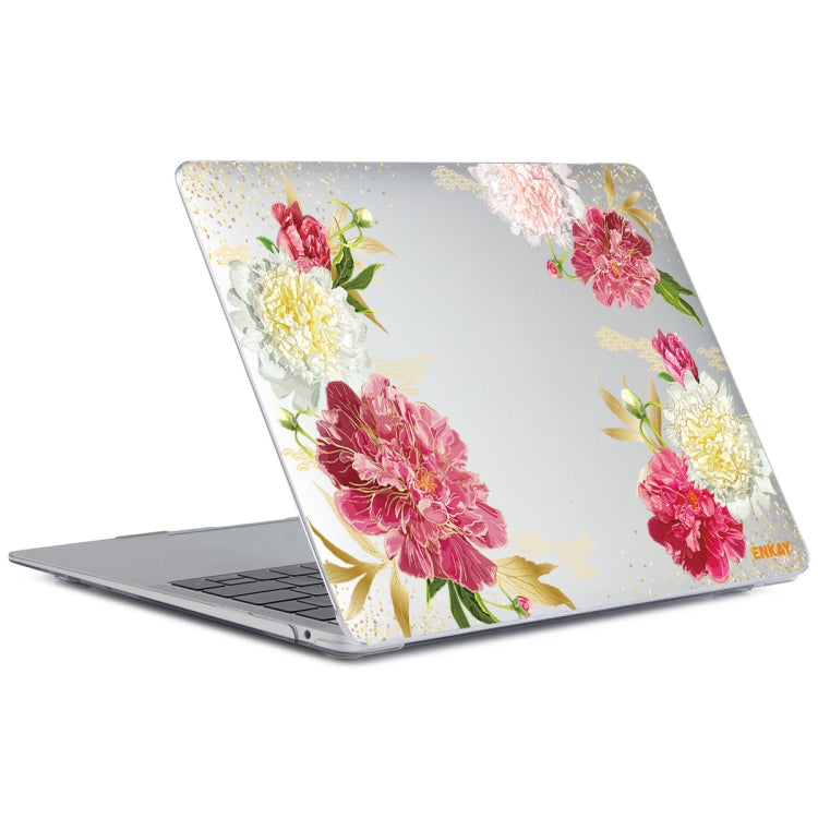 ENKAY Flower Series Pattern Laotop Protective Crystal Case For MacBook Pro 15.4 inch A1707 / A1990(Paeonia) - MacBook Pro Cases by ENKAY | Online Shopping South Africa | PMC TechLife | Buy Now Pay Later Mobicred
