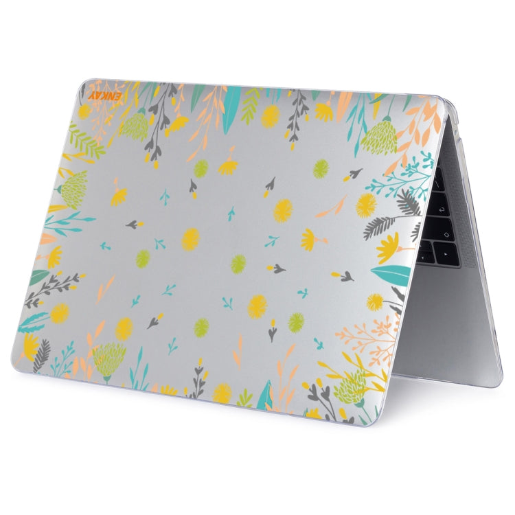 ENKAY Flower Series Pattern Laotop Protective Crystal Case for MacBook Pro 16 inch A2141(Dandelion) - MacBook Pro Cases by ENKAY | Online Shopping South Africa | PMC TechLife | Buy Now Pay Later Mobicred