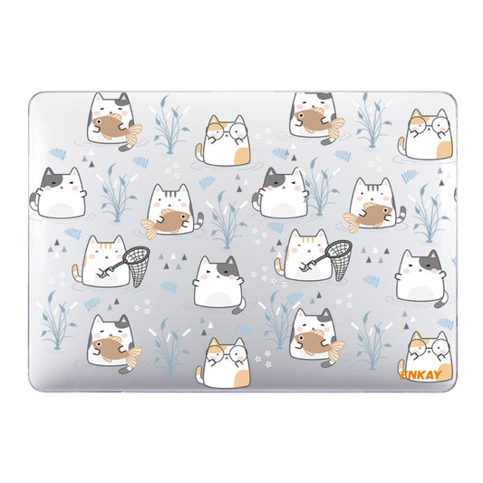 For MacBook Air 13.3 inch A1932 / A2179 / A2337 ENKAY Animal Series Pattern Laotop Protective Crystal Case(Cute Cat) - MacBook Air Cases by ENKAY | Online Shopping South Africa | PMC Jewellery